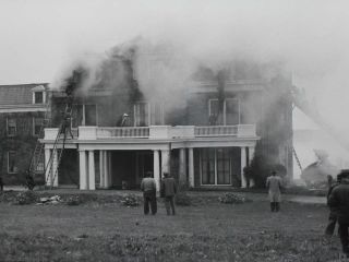On October 28, 1944, while the structure was operating as an apartment building for Naval officers, a fire broke out on the third floor from an oil heater in the main section of the house, causing moderate damage to the third floor. After the damage from 